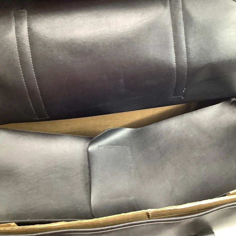 Leather Tie on Bag Motorcycle Black Straps 19